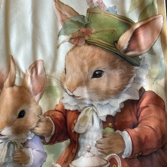 NWT Beatrix Potter Peter rabbit inspired tea time throw pillow cover nursery OS - Picture 6 of 9